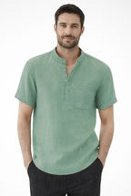 Archer | Men Linen Collar Short Sleeve Summer Shirt