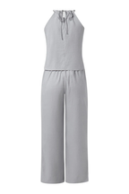 Amy | Women Halter Top and Wide Leg Trousers Summer Suit