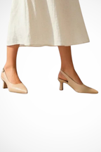 Octavia | Women Pointed Toe Slingback Kitten Heels