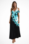 Black White Blue Floral