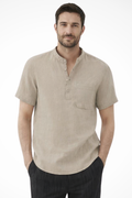 Archer | Men Linen Collar Short Sleeve Summer Shirt