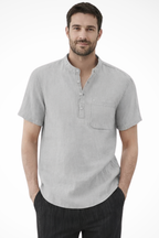 Archer | Men Linen Collar Short Sleeve Summer Shirt