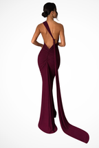 Floriana | Women One Shoulder Backless Ruched Race Day Maxi Dress