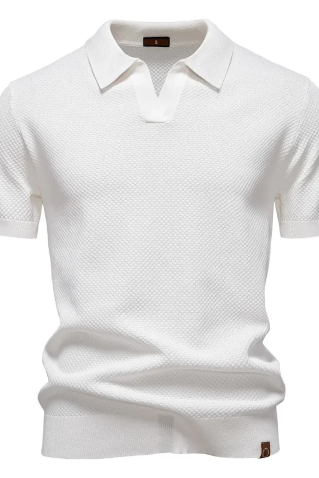 Alden | Men Textured Knit Short Sleeve Polo Shirt