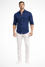 Callum | Men Loose Fit Long Sleeve Cotton Lapel Casual Summer Shirt