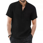 Archer | Men Linen Collar Short Sleeve Summer Shirt