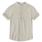 Archer | Men Linen Collar Short Sleeve Summer Shirt