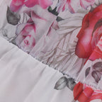 Lila | Women Off Shoulder Floral Chiffon Ruffle Mini Boho Dress