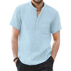 Archer | Men Linen Collar Short Sleeve Summer Shirt