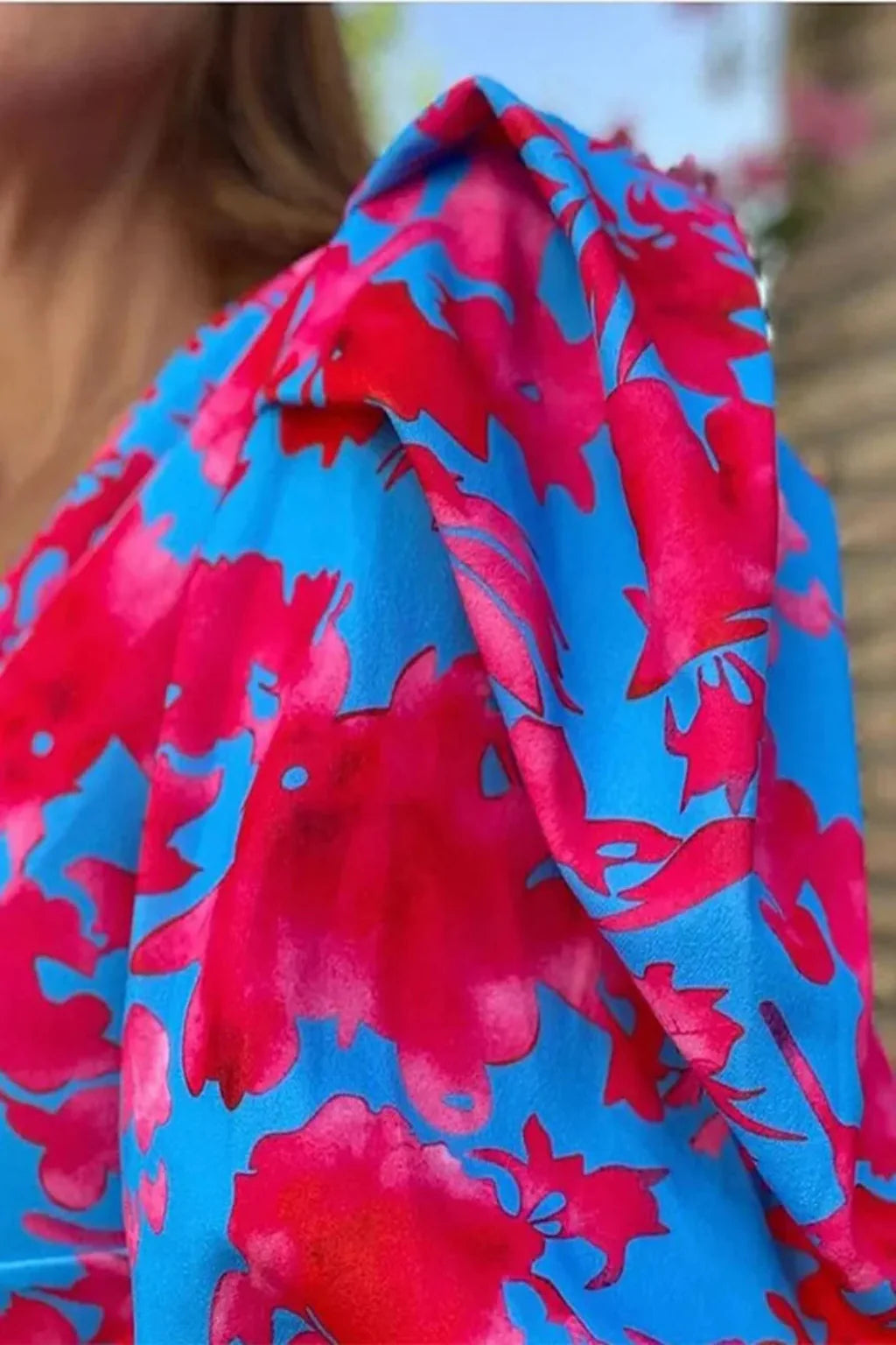 Sophia | Women Printed Puff Sleeve Occasion Summer Midi Dress -Test