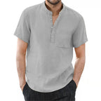 Archer | Men Linen Collar Short Sleeve Summer Shirt