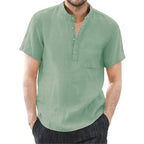 Archer | Men Linen Collar Short Sleeve Summer Shirt