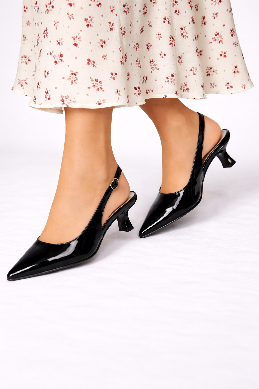 Lucinda | Women Pointed Toe Slingback Kitten Heels