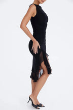 Aurevia | Women Ruched Sleeveless Midi Wedding Guest Dress