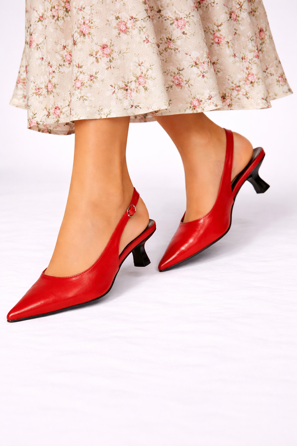 Lucinda | Women Pointed Toe Slingback Kitten Heels